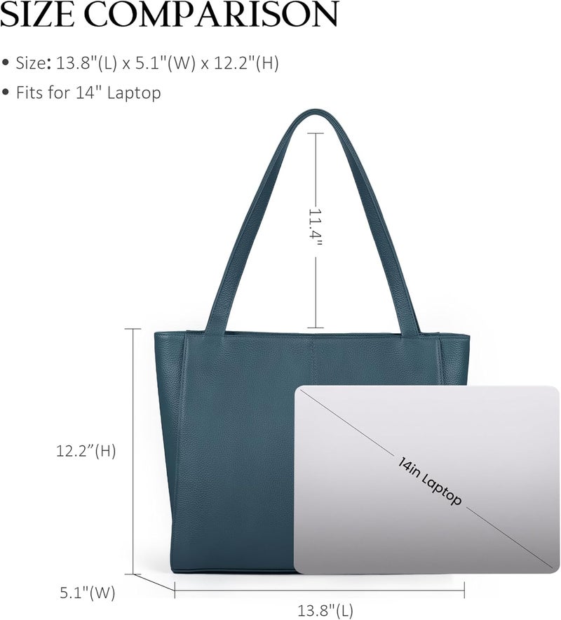 befen Genuine Leather Tote Bag for Women Work, Women's Leather Shoulder Bags Purses Satchel Handbags with Laptop Compartment - Image 4